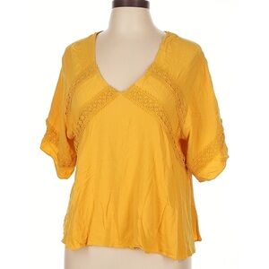 Blue Rain Mustard V-Neck Blouse
